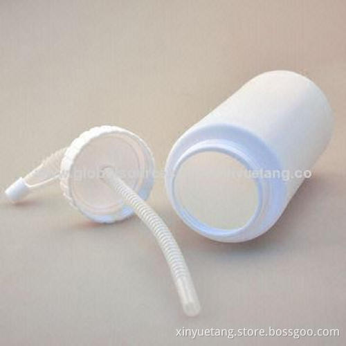500mL Promotional Water Bottle with Straw, White Color